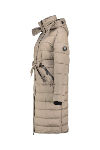 Doudoune longue à capuche Cabimeak - Taupe