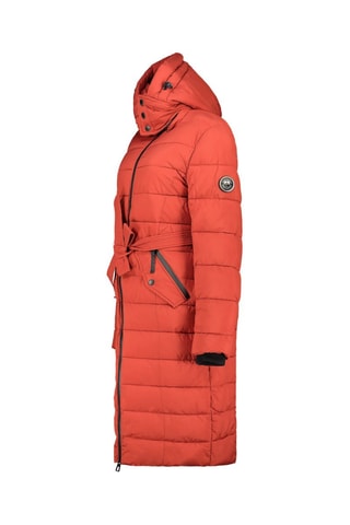 Doudoune longue à capuche Cabimeak - Rouge