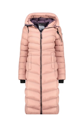 Doudoune longue à capuche Berangereak - Rose