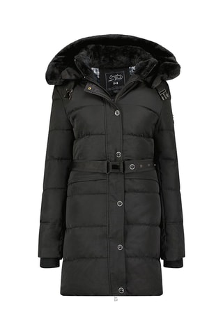 Doudoune longue à capuche Bettineak - Noir