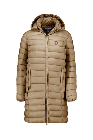 Doudoune longue à capuche Akitaleak - Taupe