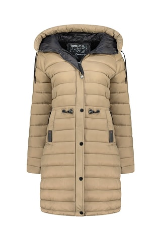 Doudoune longue Batigeak - Beige et noir