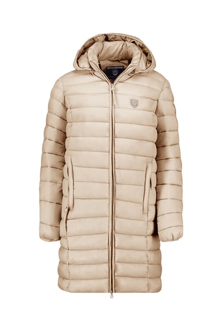 Doudoune longue à capuche Akitaleak - Beige