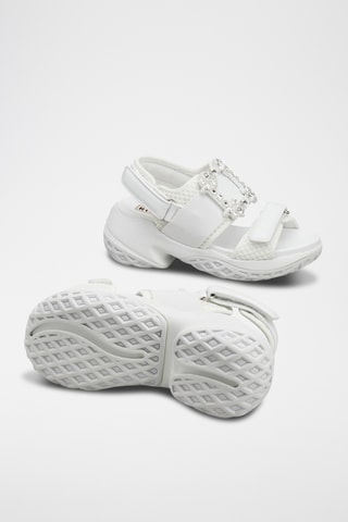 Sandalias de piel con plataforma - Blanco