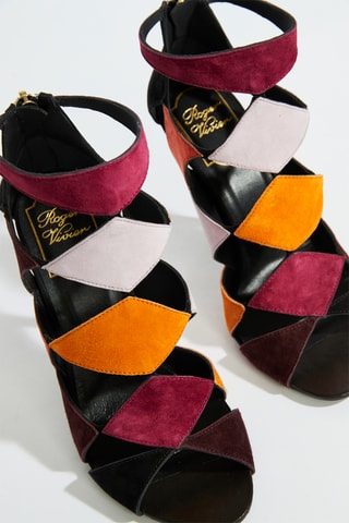 Sandalias de nobuk de tacón - Negro