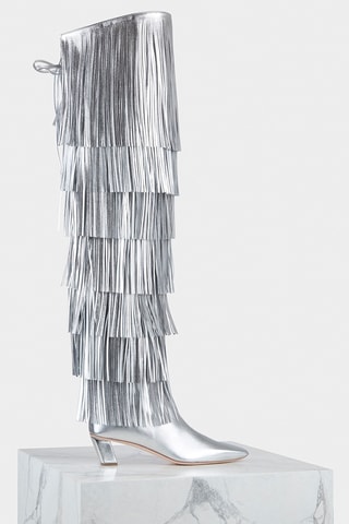 Mosqueteras de piel - Plateado