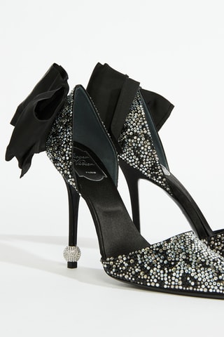 Zapatos de seda de tacón - Negro