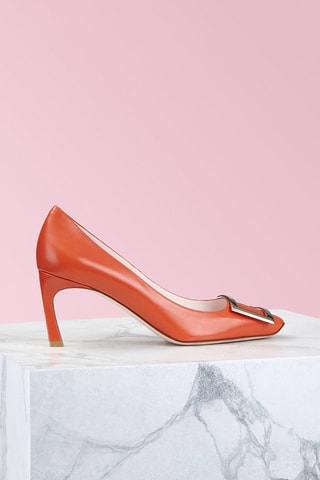 Zapatos de piel de tacón - Naranja