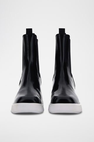 Botas de piel de tacón - Negro