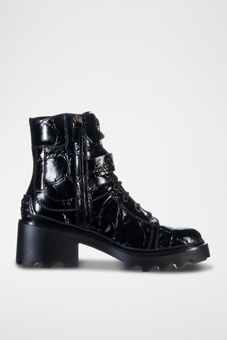 Botines de piel - Negro