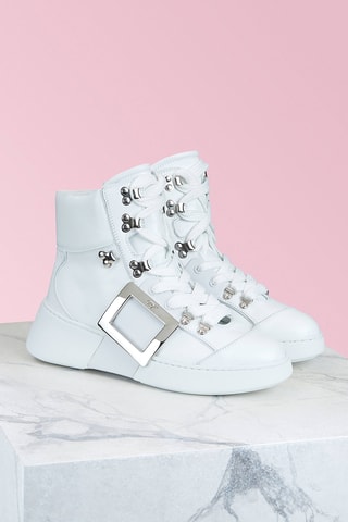 Zapatillas altas de piel - Blanco