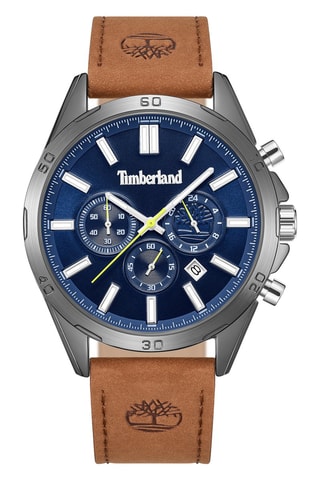 Reloj de piel - Cronógrafo - Marrón y plateado