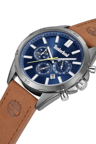 Reloj de piel - Cronógrafo - Marrón y plateado