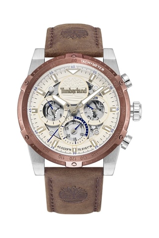 Reloj de piel - Taquímetro y cronógrafo - Marrón y cobrizo