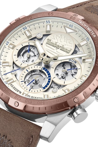 Reloj de piel - Taquímetro y cronógrafo - Marrón y cobrizo