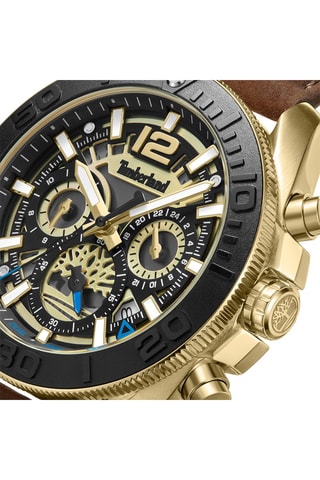 Reloj de piel - Cronógrafo - Marrón y negro