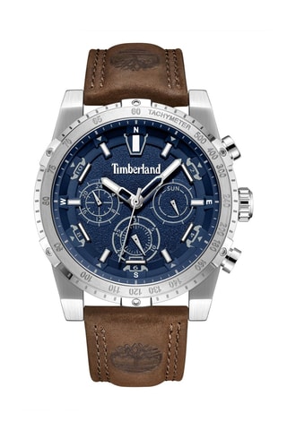 Reloj de piel - Taquímetro y cronógrafo - Marrón y plateado