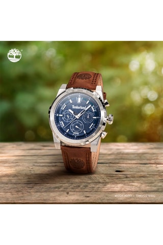 Reloj de piel - Taquímetro y cronógrafo - Marrón y plateado