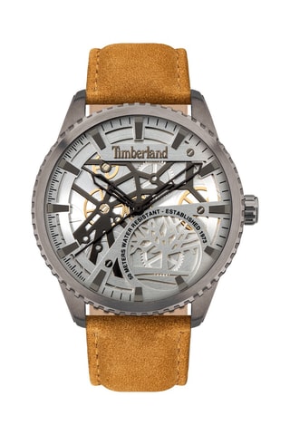 Reloj esqueleto de piel - Marrón y gris