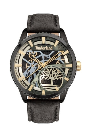 Reloj esqueleto de piel - Negro