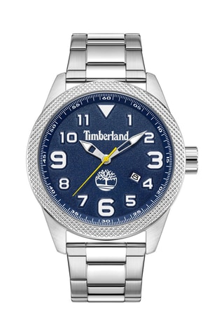 Reloj de cuarzo de acero Millbury - Plateado y azul marino