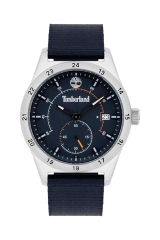 Reloj de cuarzo de nailon Boynton - Subesfera de segundos - Azul marino y plateado