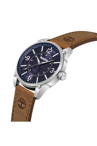 Reloj de cuarzo de piel - Marrón y plateado