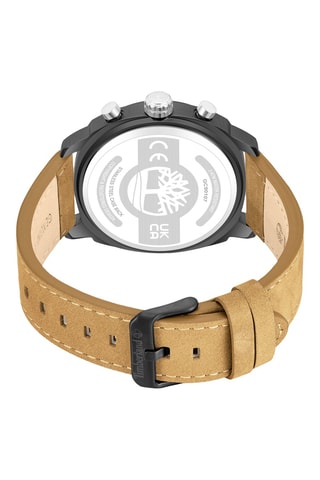 Reloj de cuarzo de piel - Cronógrafo - Beige y negro