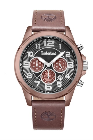 Reloj de piel - Cronógrafo - Marrón y bronce