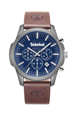 Reloj de cuarzo de piel - Cronógrafo - Marrón y plateado