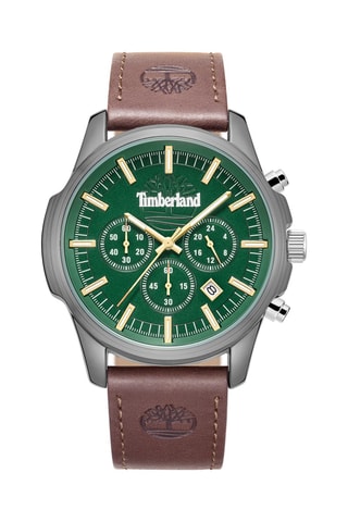 Reloj de piel - Cronógrafo - Marrón y plateado