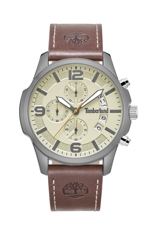 Reloj de piel - Cronógrafo - Marrón y plateado