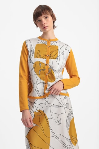 Casaco de malha - Mostarda e cru