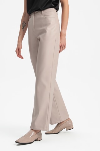 Calças wide legs - Bege-claro