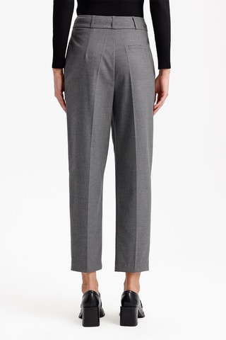 Calças estilo cenoura 7/8 cintura subida - Cinzento mesclado