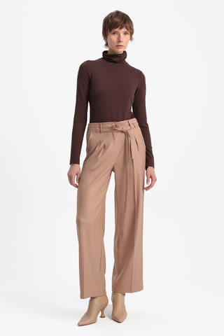 Calças wide legs cintura subida - Toupeira