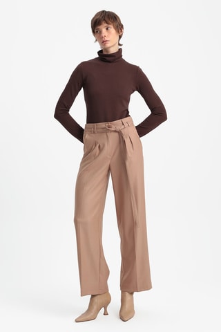 Calças wide legs cintura subida - Toupeira