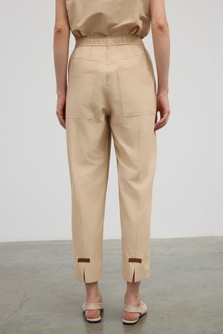 Calças de cintura alta - Bege