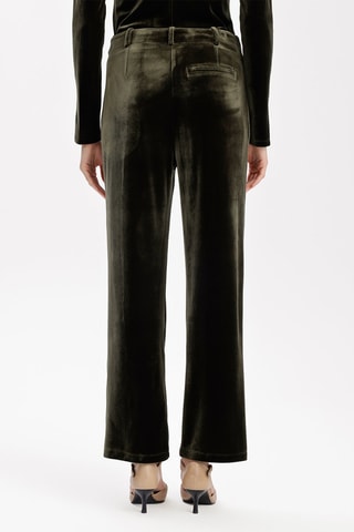 Calças direitas em veludo - Caqui