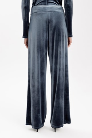 Calças palazzo em veludo - Cinzento