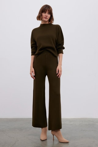 Calças wide legs - Caqui