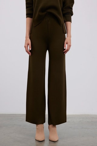 Calças wide legs - Caqui
