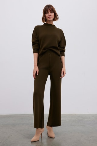 Calças wide legs - Caqui