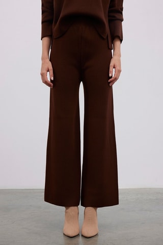 Calças wide legs - Castanho