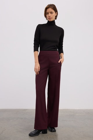Calças wide legs - Bordô