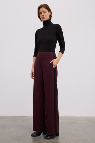 Calças wide legs - Bordô