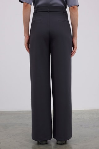 Calças wide legs - Cinzento-escuro