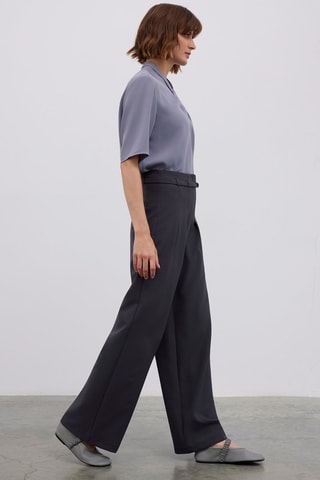 Calças wide legs - Cinzento-escuro
