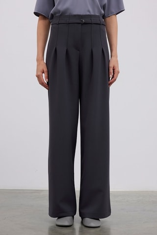 Calças wide legs - Cinzento-escuro