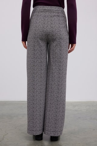 Calças wide legs - Preto e branco